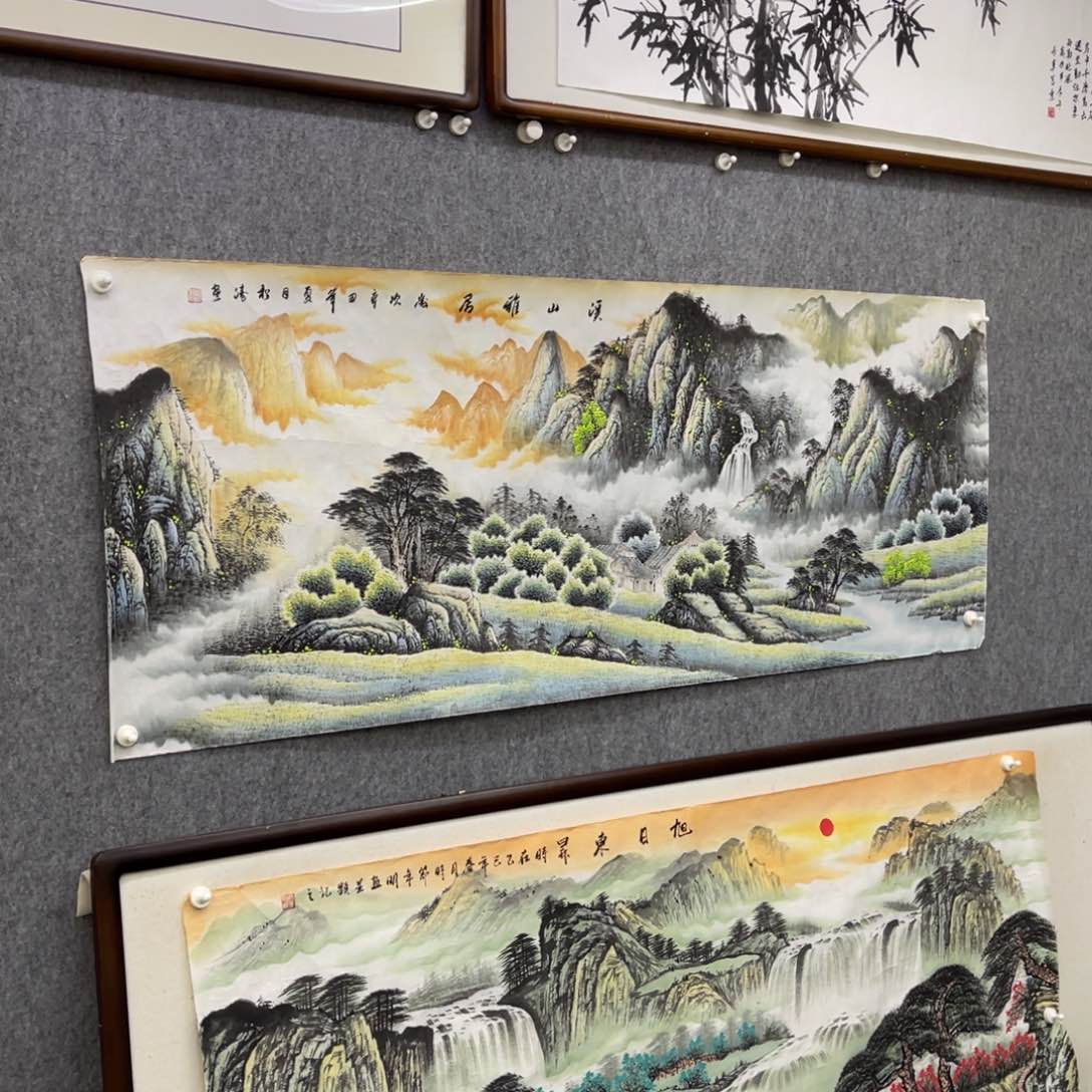 国画溪山雅居六尺画芯一幅