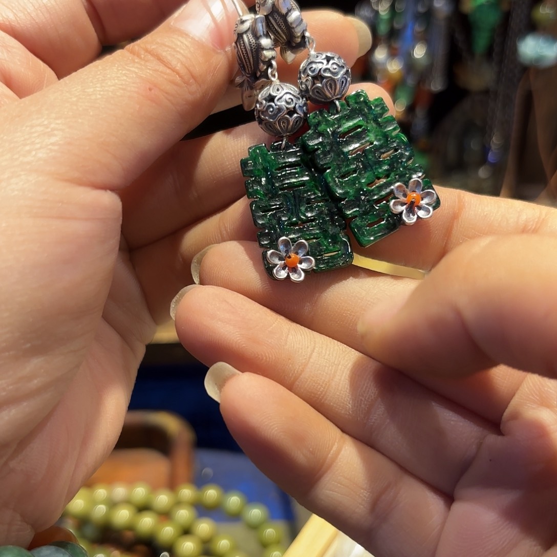 翡翠耳饰未镶嵌原创