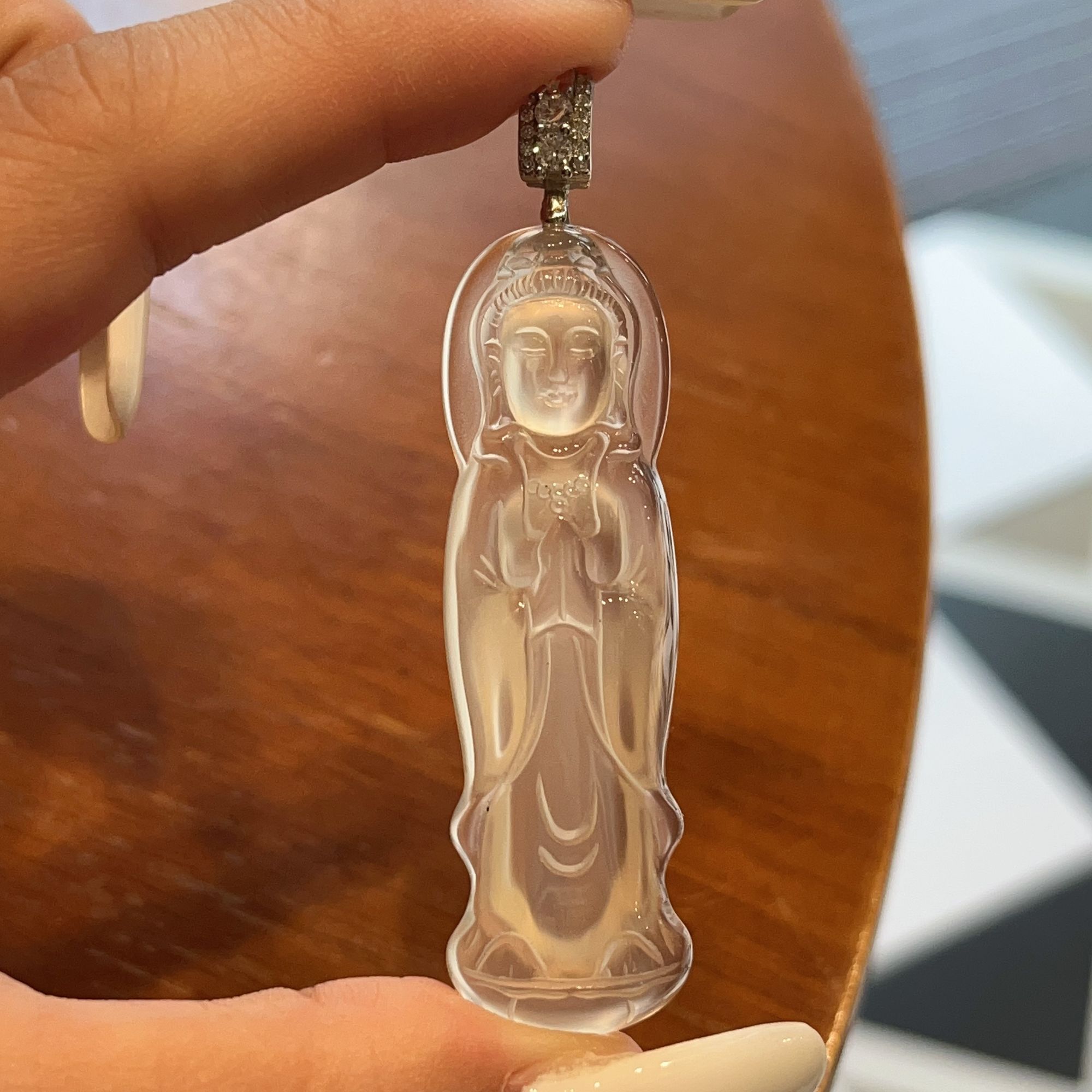 《有求必应》正品严选纯天然玛瑙玉髓观音吊坠有求必应多样性发一