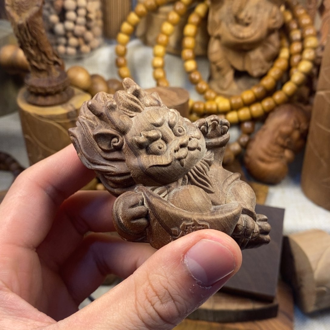 檀香木手串/手链焦糖麒麟