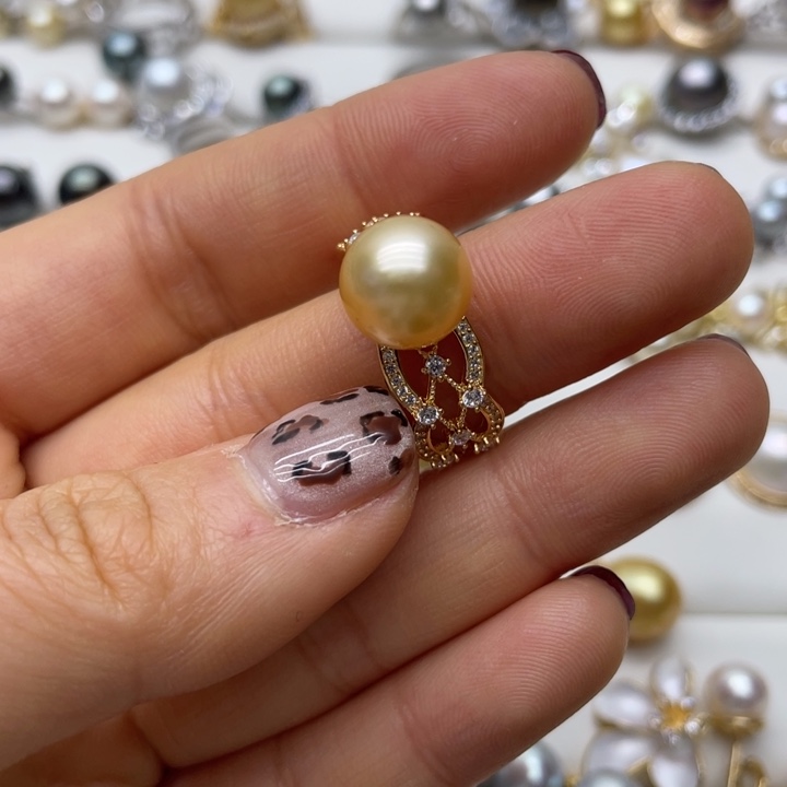 海水珍珠戒指银S925镶嵌