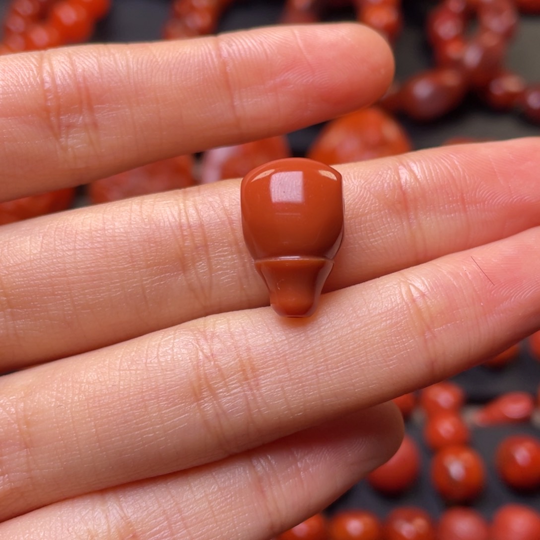 南红玛瑙其它未镶嵌10mm精品瓦西柿子红奶嘴三通