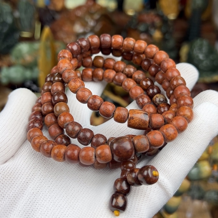 岫岩河磨玉（透闪石质玉）手串未镶嵌风*吹