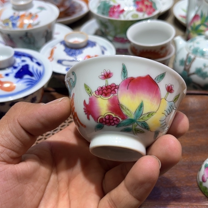 纯手绘精品盖碗杯