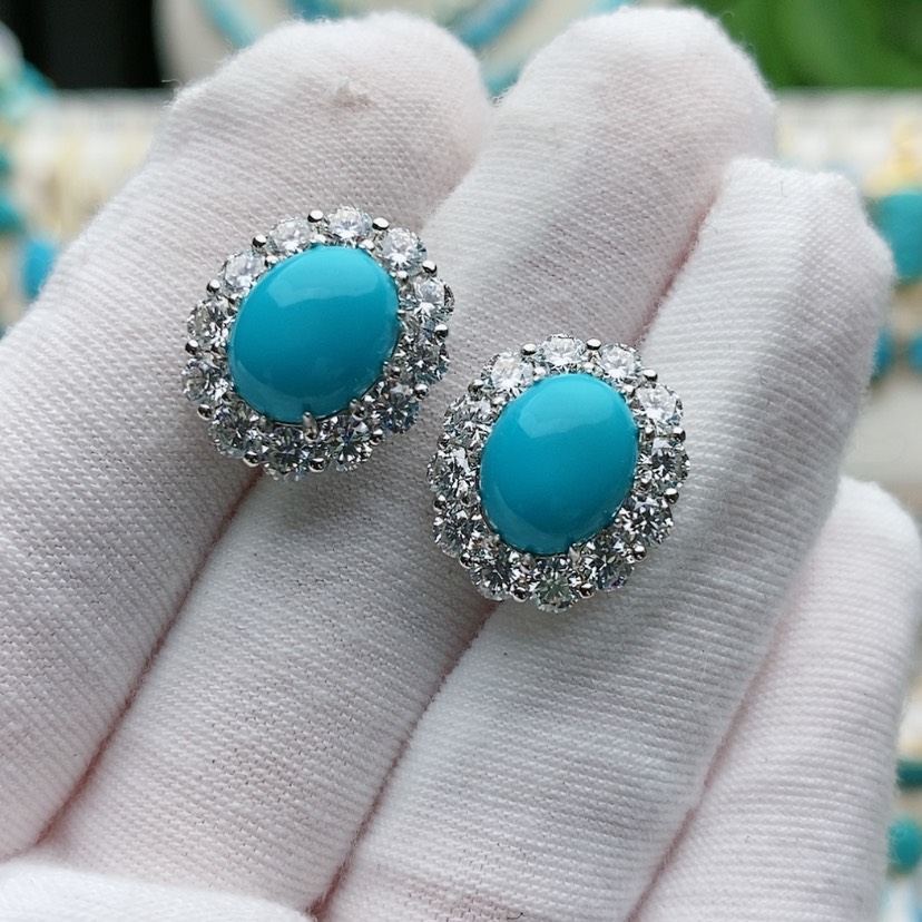 【闪购商品】绿松石原矿绿松石银S925镶嵌暖*