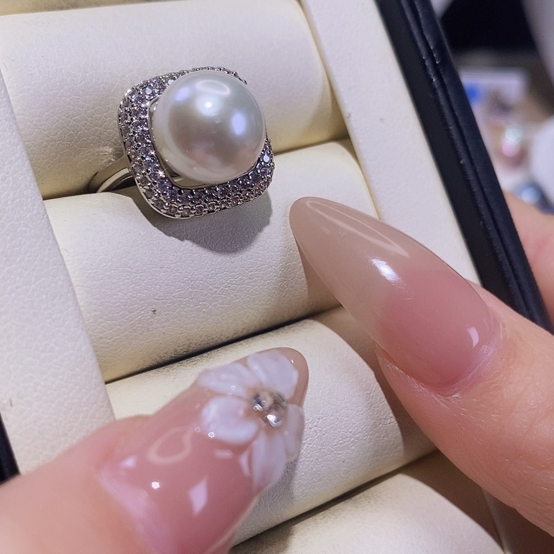 淡水珍珠戒指合金