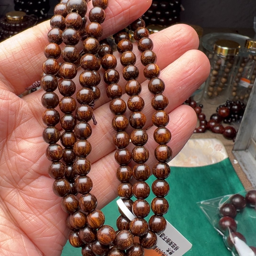 贡木手串/手链0.6透光红油