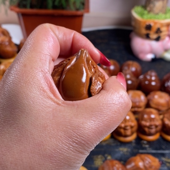 橄榄核手串/手链咖*手工三面