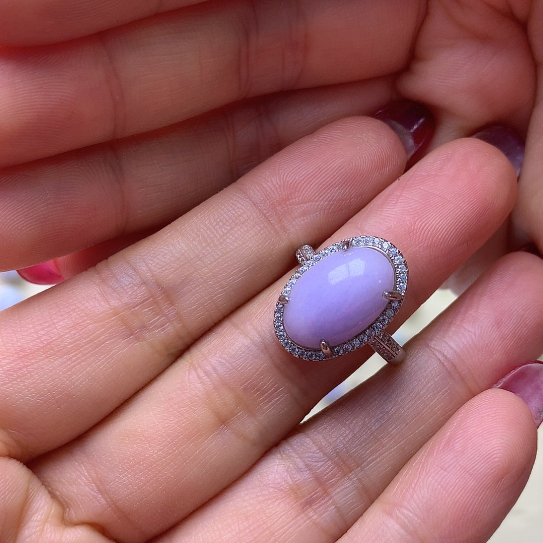 翡翠银S925镶嵌戒指