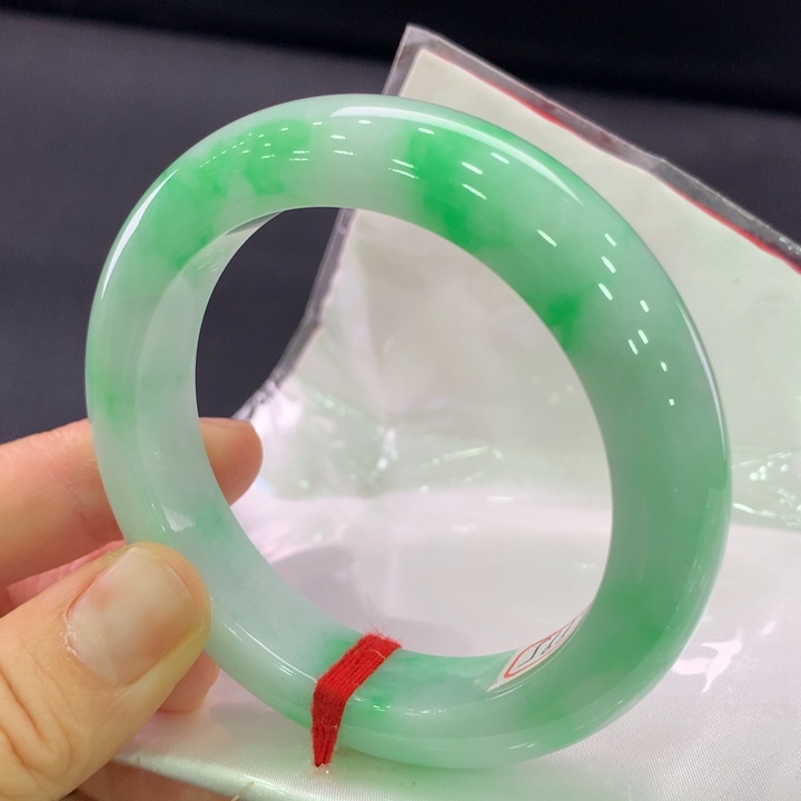 翡翠未镶嵌手镯正圈54-55