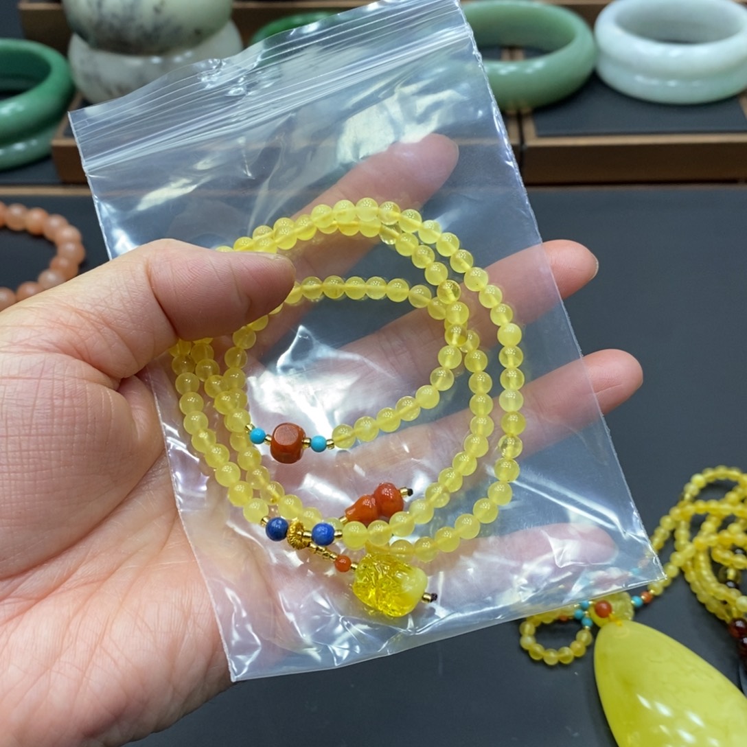 止***语蜜蜡未镶嵌裸石手链