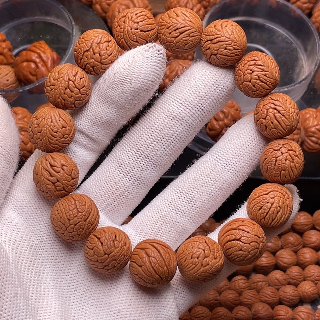 桃核手串龙鳞凤尾1.6