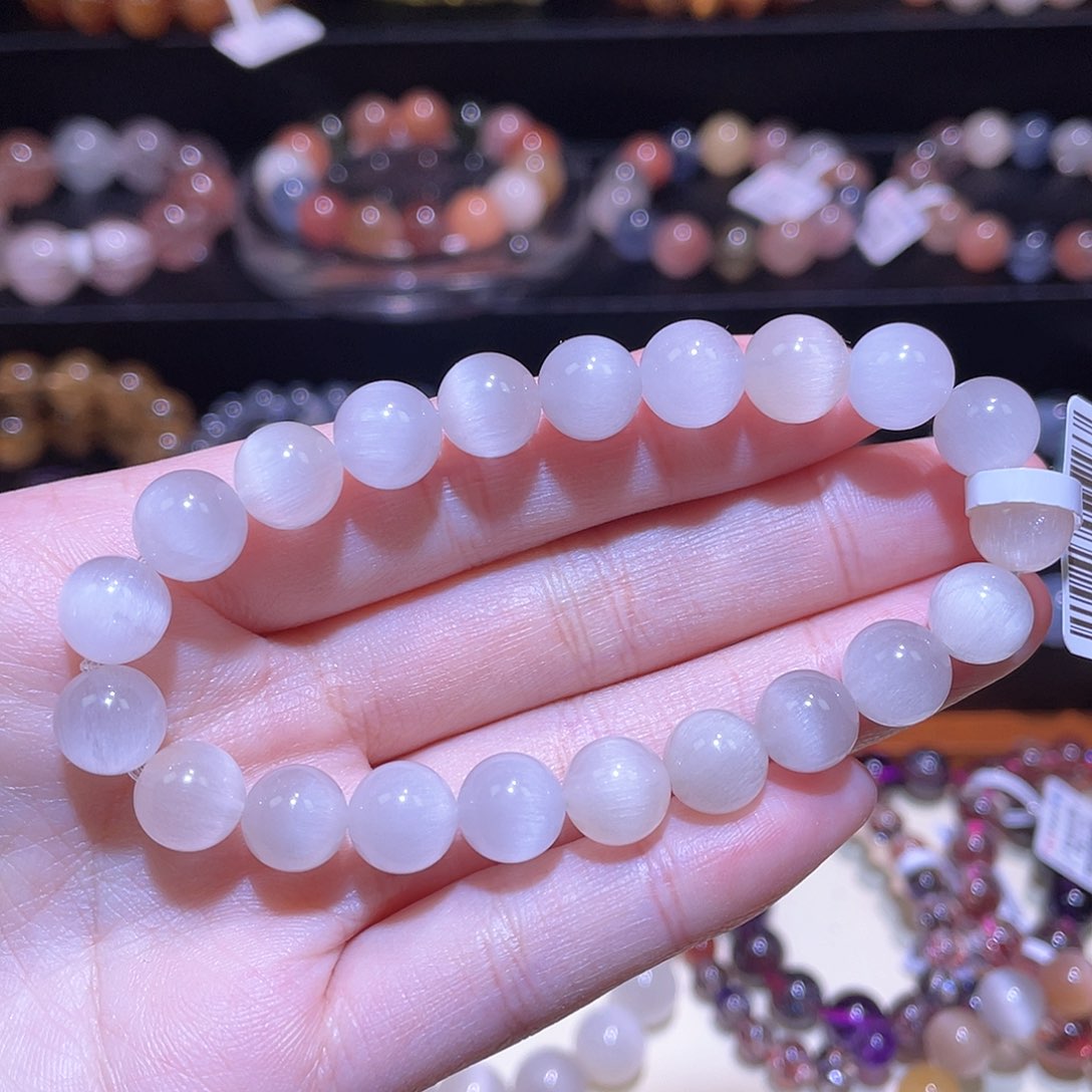 水晶手链未镶嵌兔毛手链，晶体通透9.2