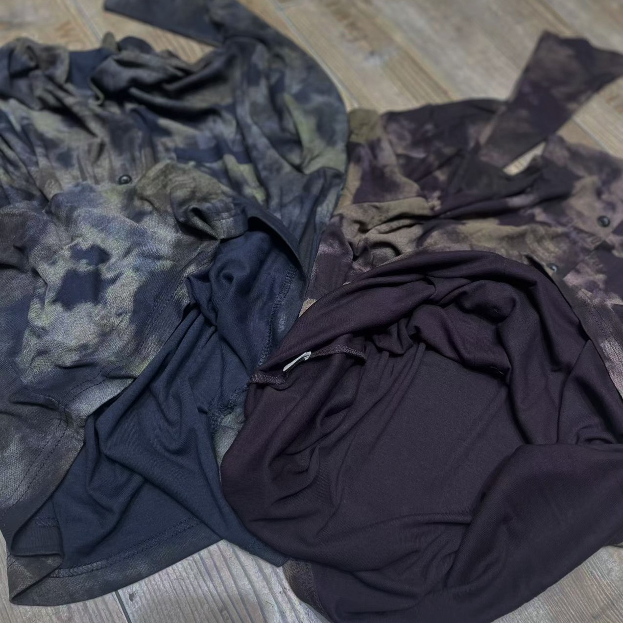 水墨复古扎染长袖百搭衬衫