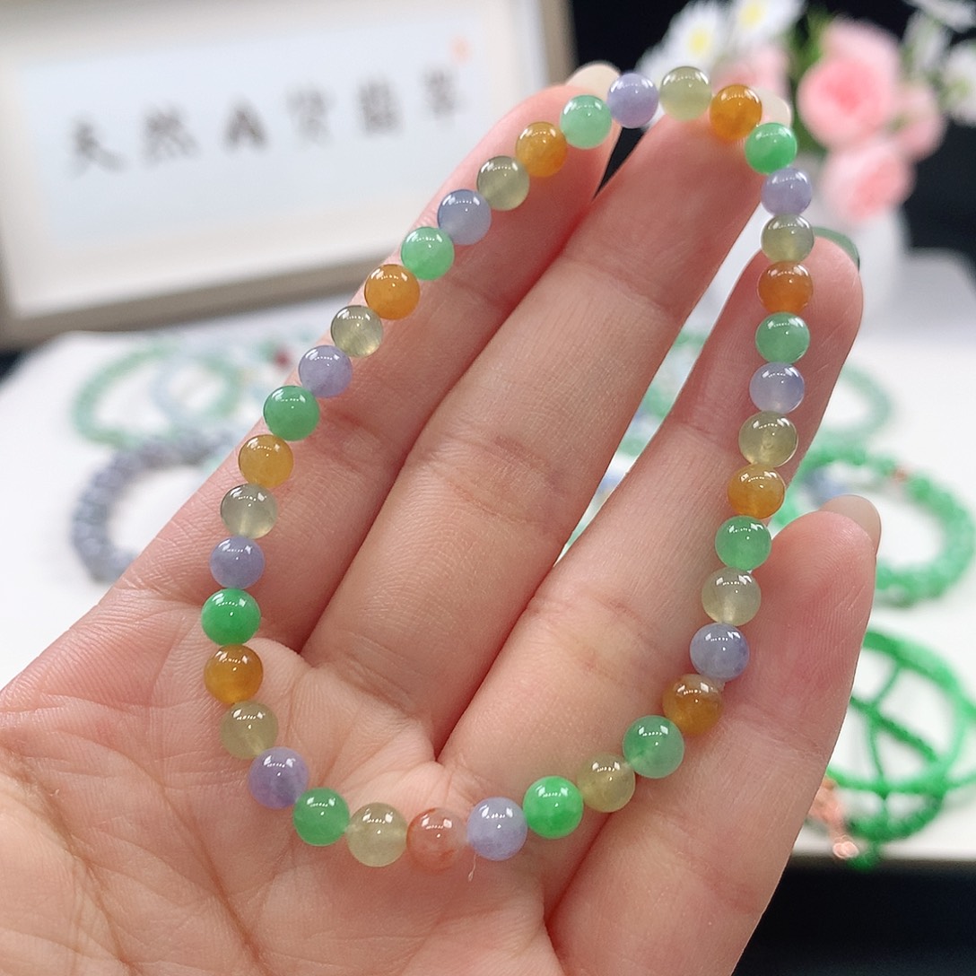 翡翠未镶嵌手链手链5mm