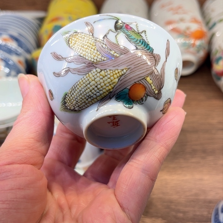 纯手绘精辟盖碗杯