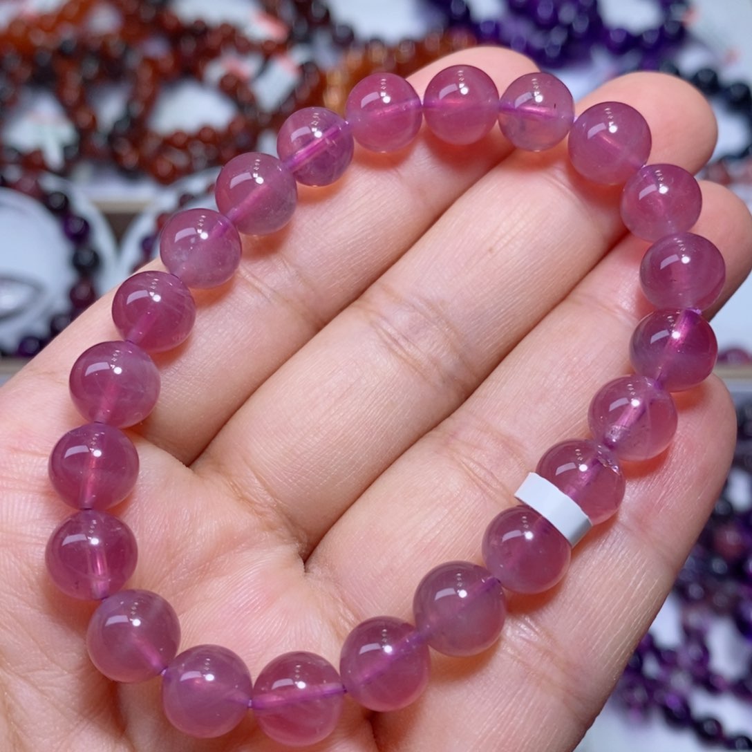 水晶手串未镶嵌紫马粉