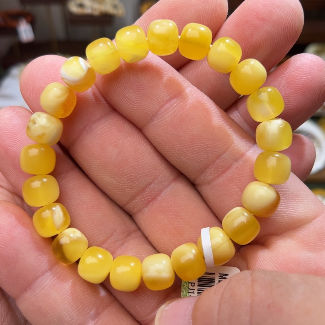 蜜蜡未镶嵌手链微瑕00007.7mm