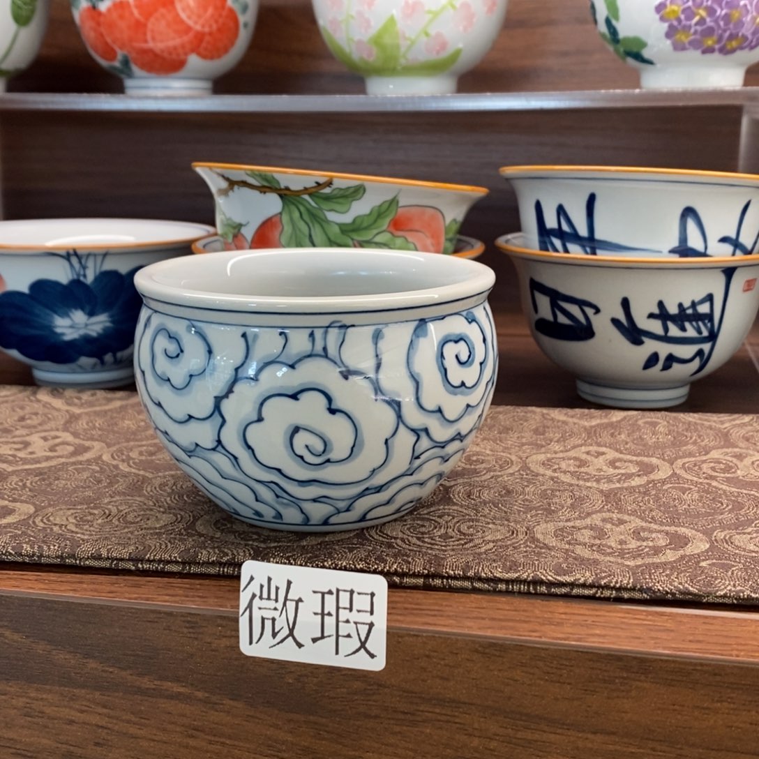 釉下彩老陶泥手工绘制