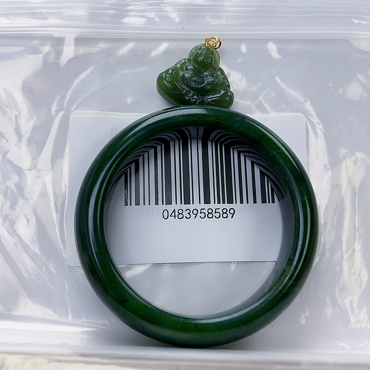 和田玉未镶嵌手镯微瑕5657搭佛公