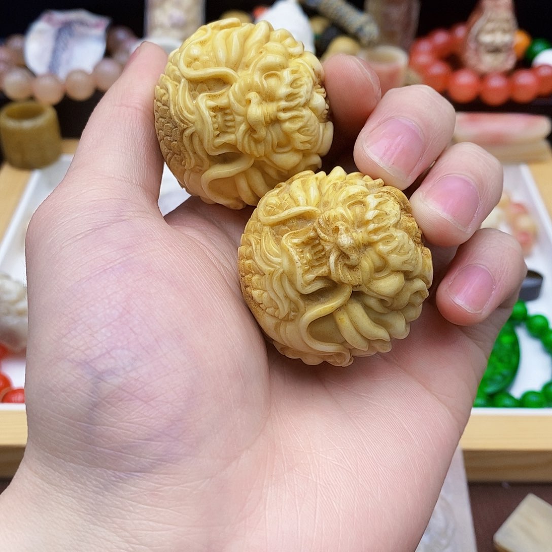 驼骨手串/手链鹿角根付骨龙腾四海