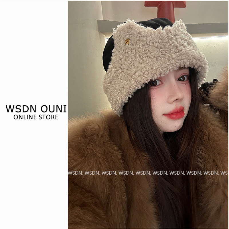 【玩雪帽】可爱猫耳朵包头帽女秋冬季新品加绒加厚保暖套头护耳帽