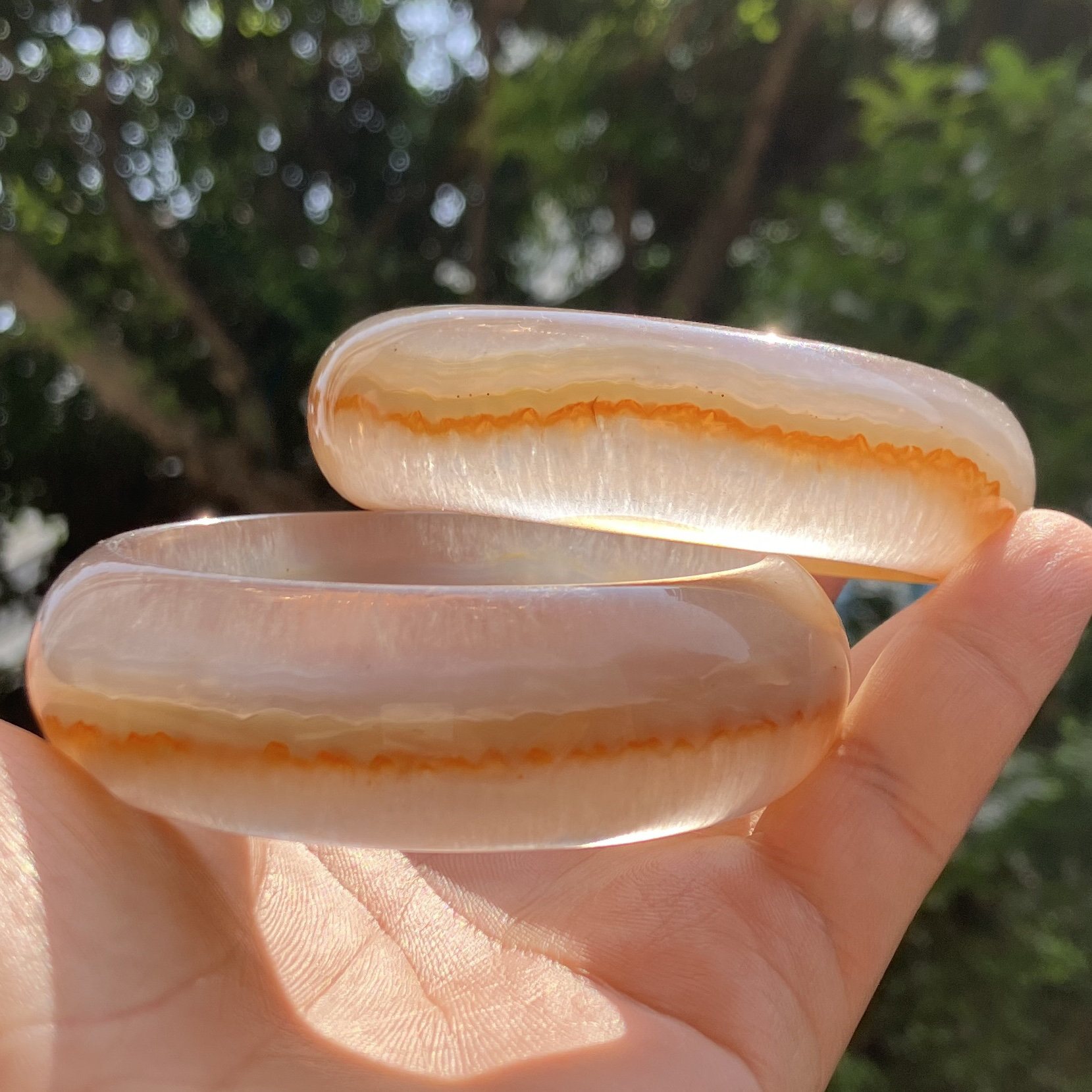 【阳琈珠宝】意境飘砂玛瑙手镯/一线药师镯/圈口61/圈口61/对镯套装