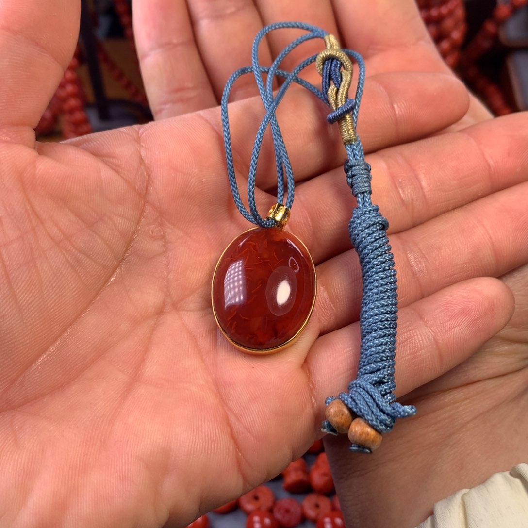 南红玛瑙配饰银S925镀金镶嵌