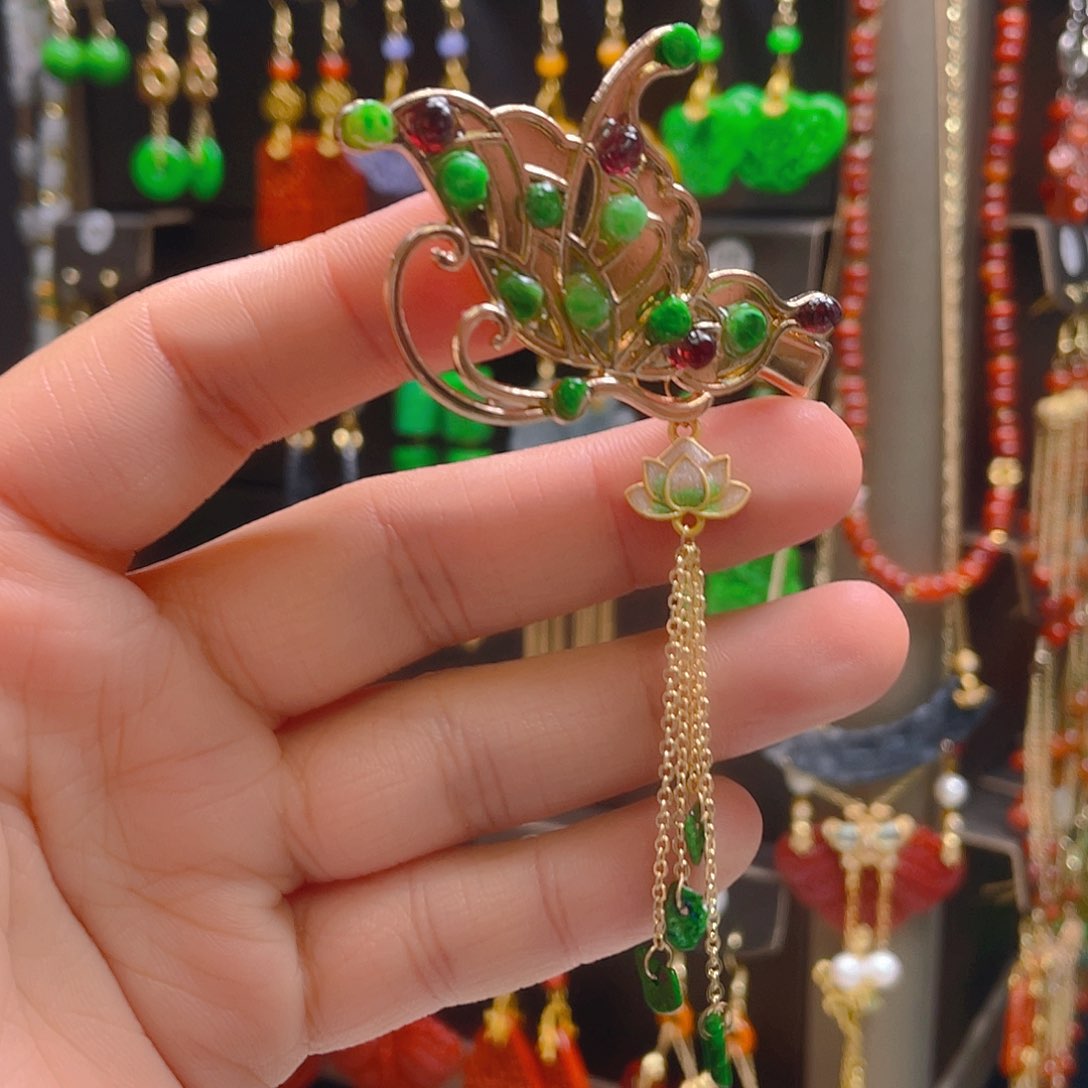 翡翠合金耳饰翡翠