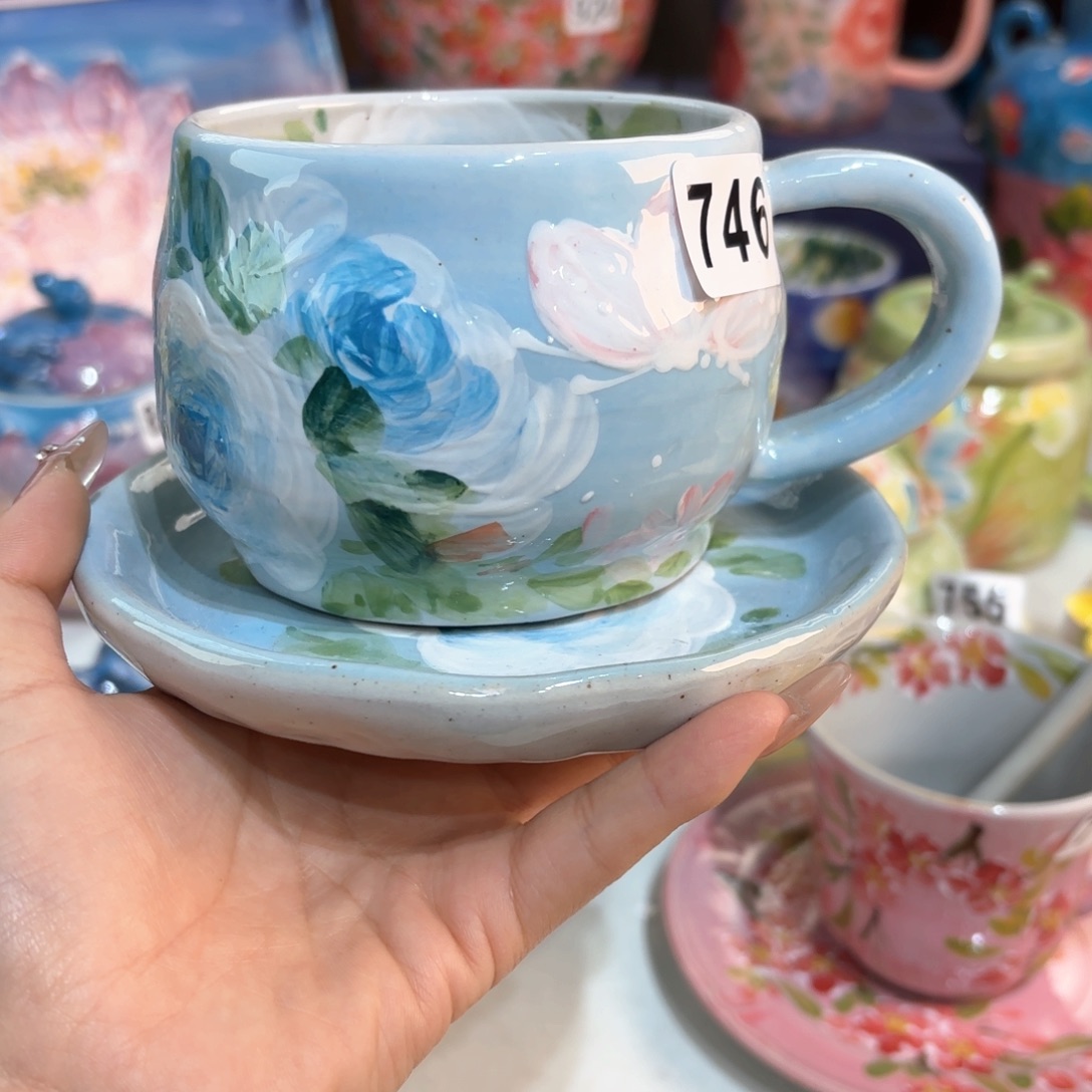 景德镇手绘高温釉下彩陶瓷茶具