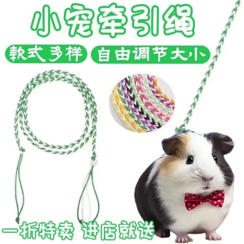 荷兰猪小兔子牵引绳天竺鼠侏儒挣脱兔龙宠物兔绳外出专用调节通用