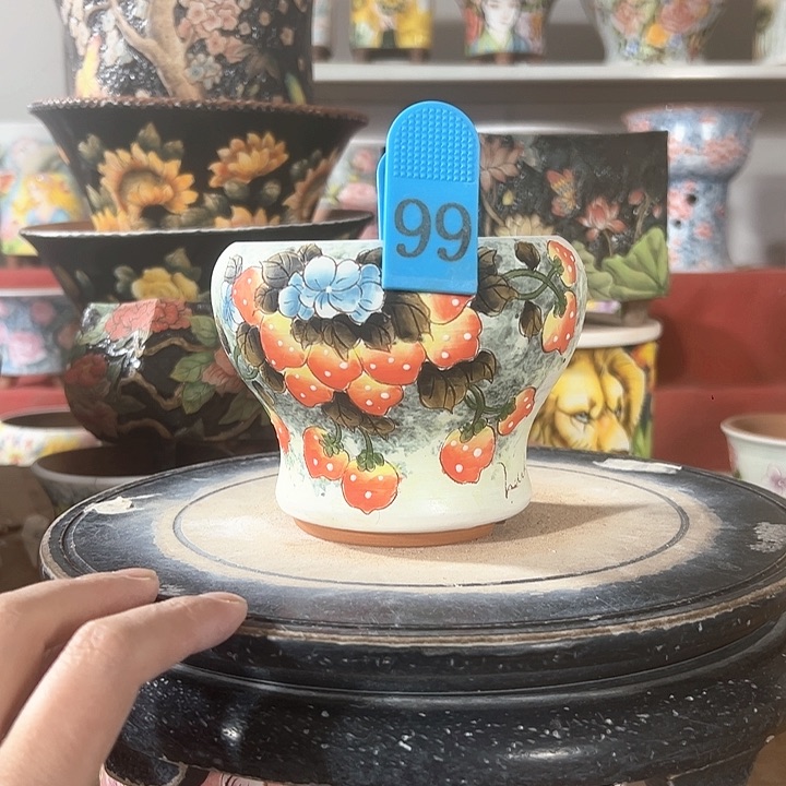 景德镇手绘花盆 满38包邮