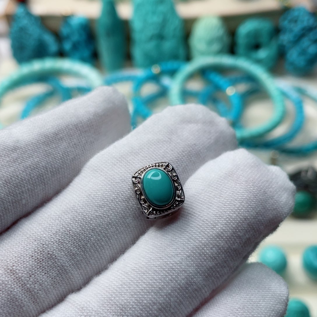 银S925镶嵌绿松石珠宝奇石