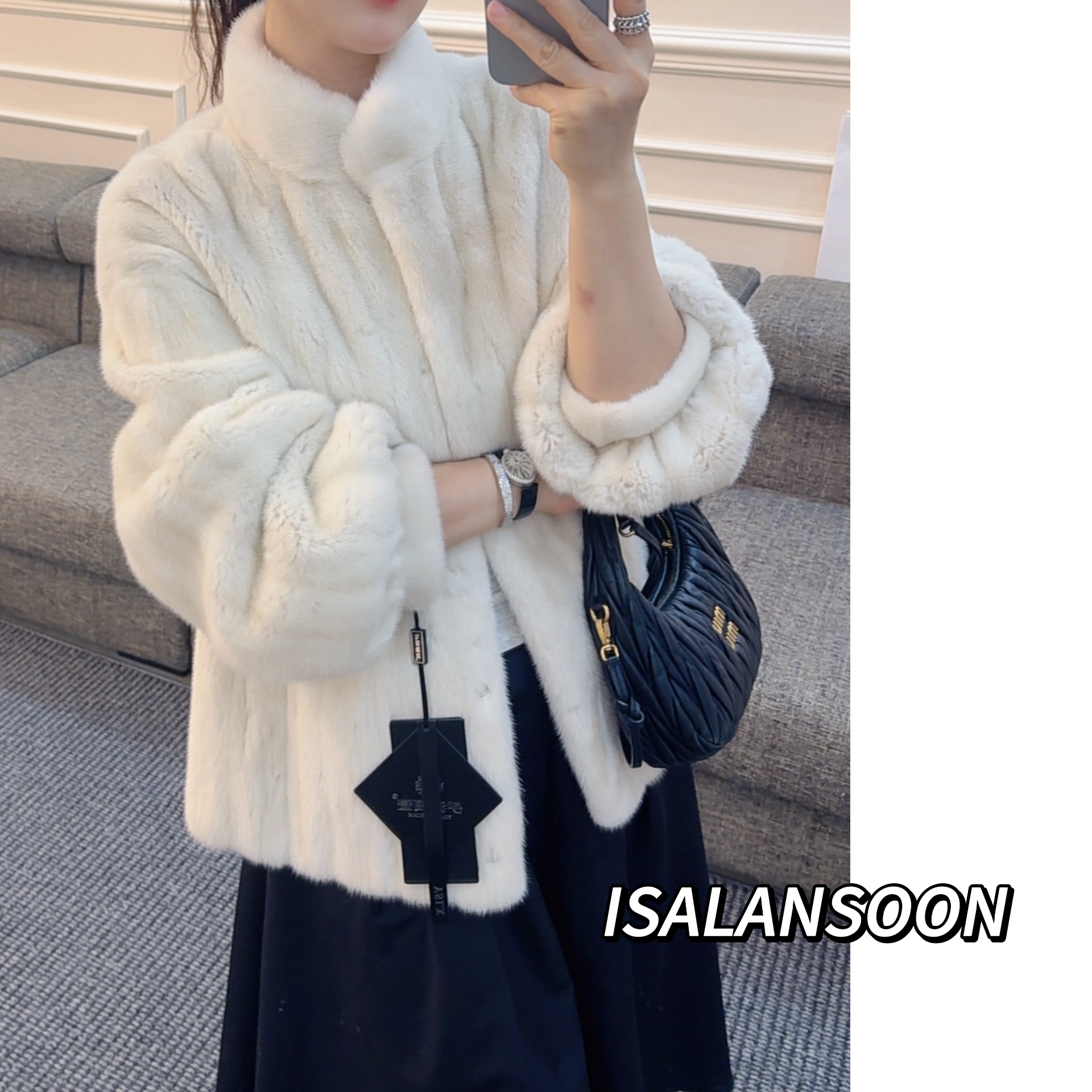 ISALANSOON FURS “巴赫晚报” 全抽工艺水貂外套冬季新款女-