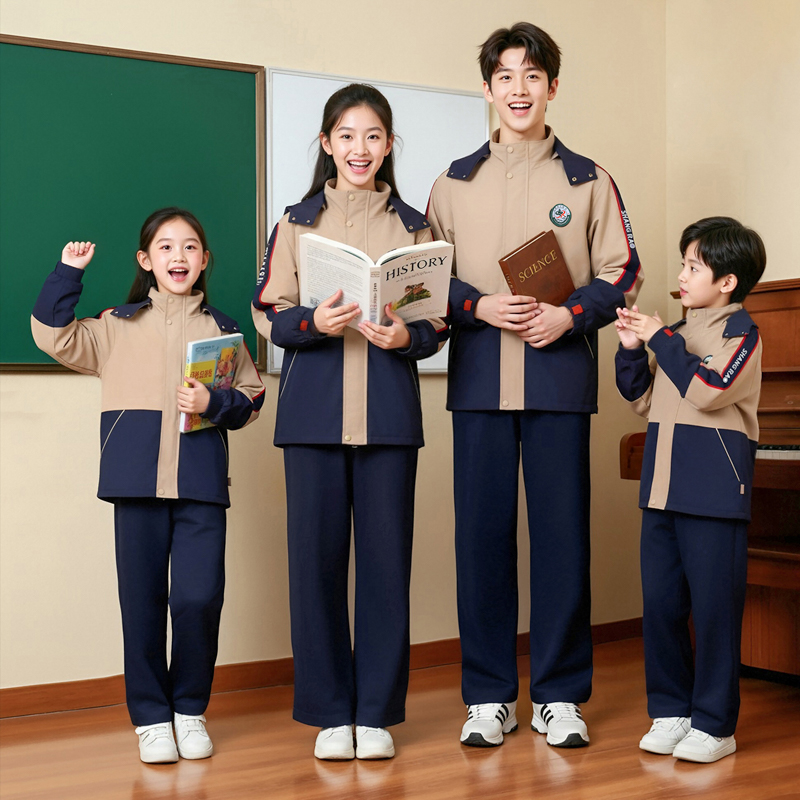 【卡呗鸥】江西上饶冬季冲锋衣长袖可拆摇粒绒三件套学生校服套装