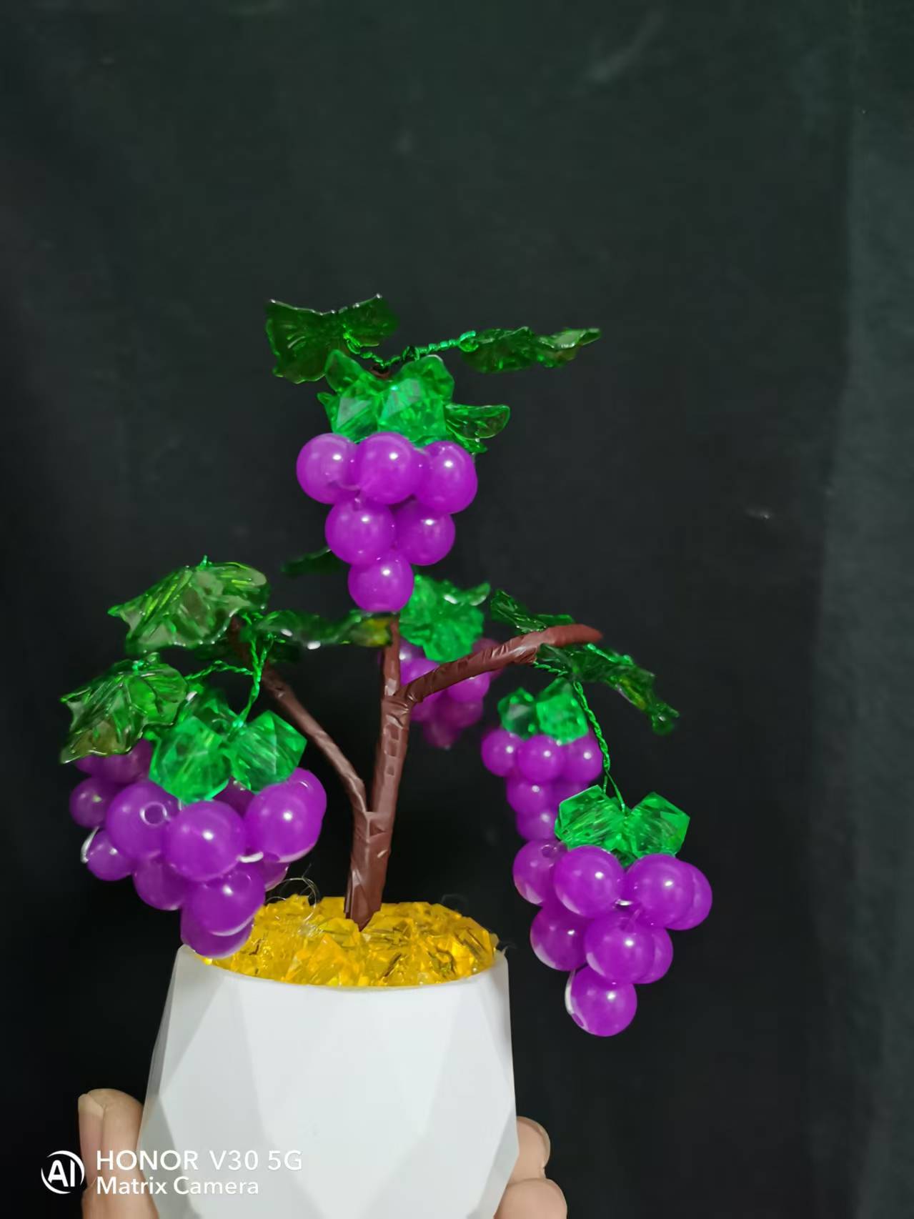 仿玉葡萄盆栽材料包亲子串珠手工包创意手工材料包家居摆件