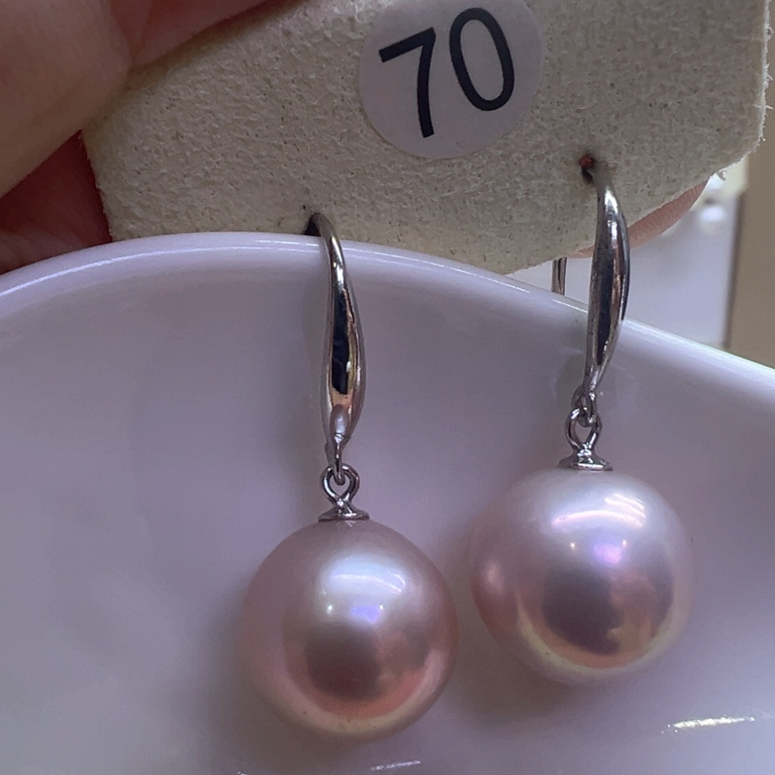 银S925镶嵌淡水珍珠耳饰