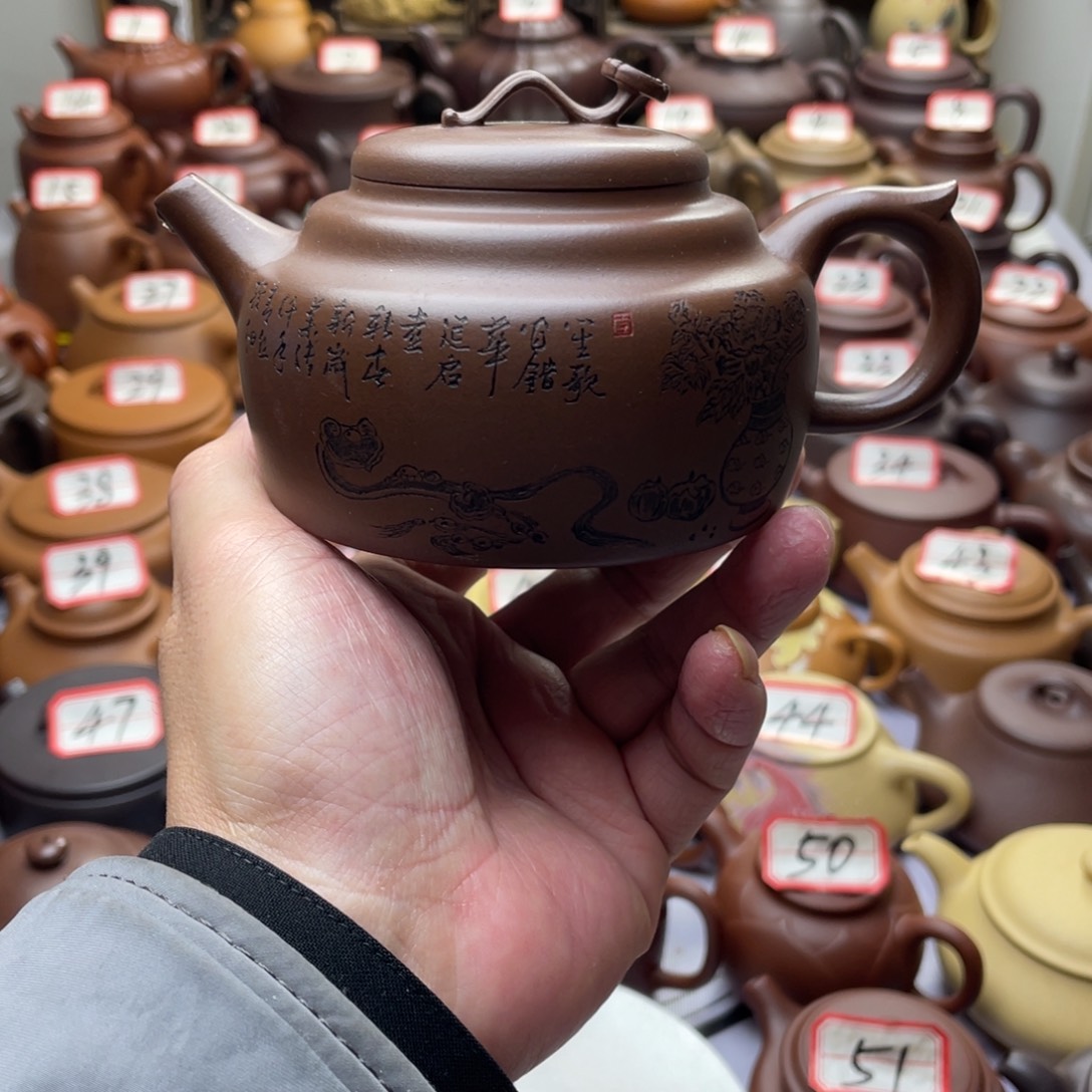 紫砂茶壶宜兴紫砂半手工
