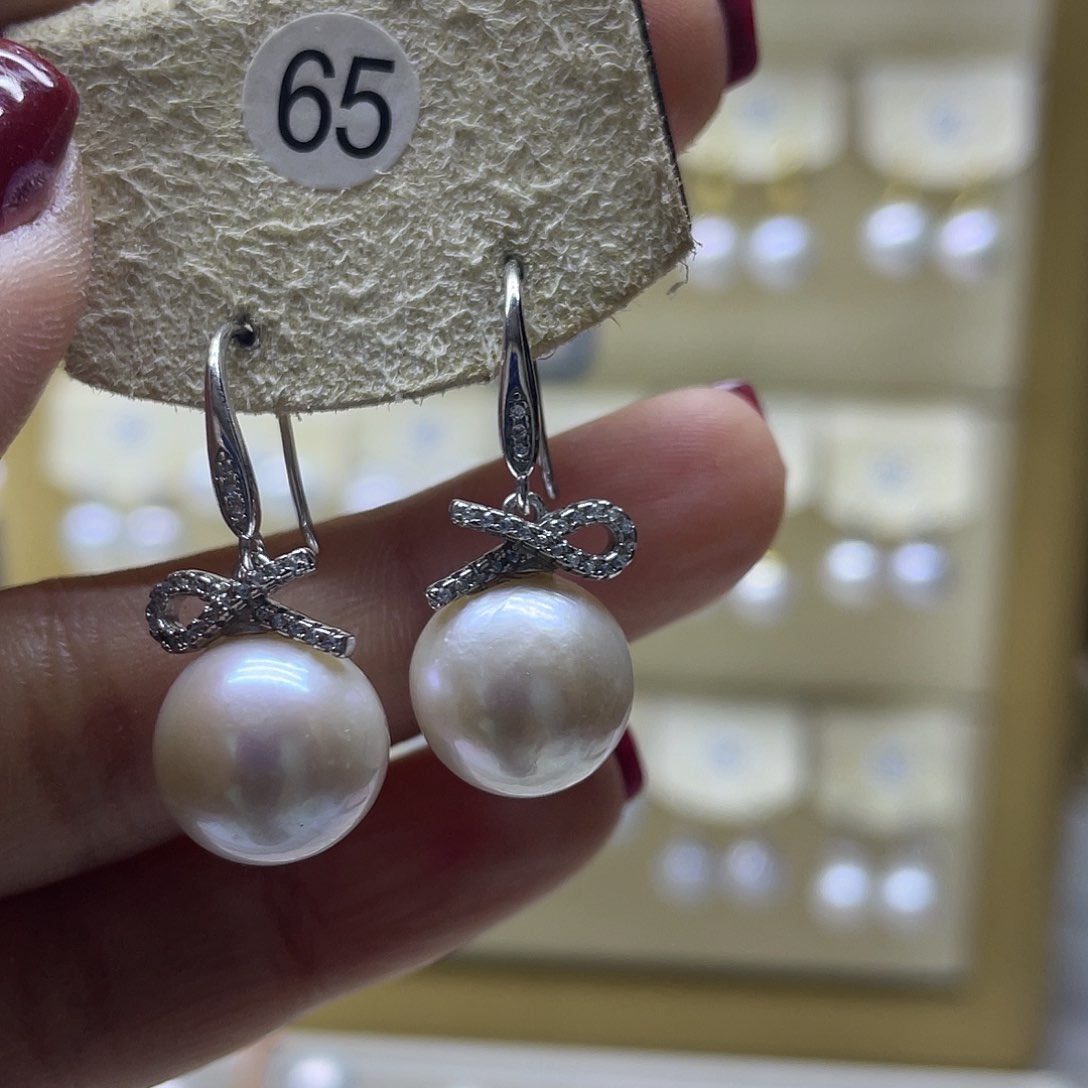 淡水珍珠耳饰银S925镶嵌