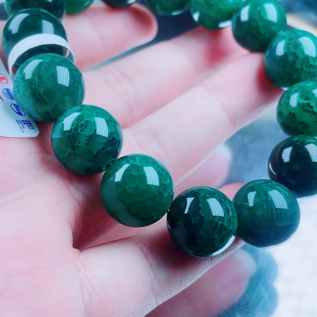 玛瑙/玉髓手链未镶嵌青龙碧血手串