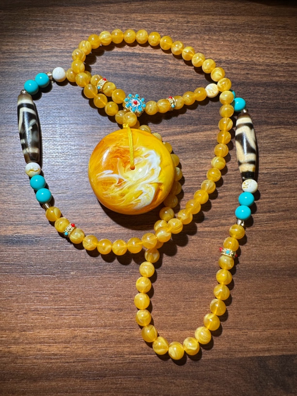 江江推荐-腰花平安扣带天眼项链ML0158