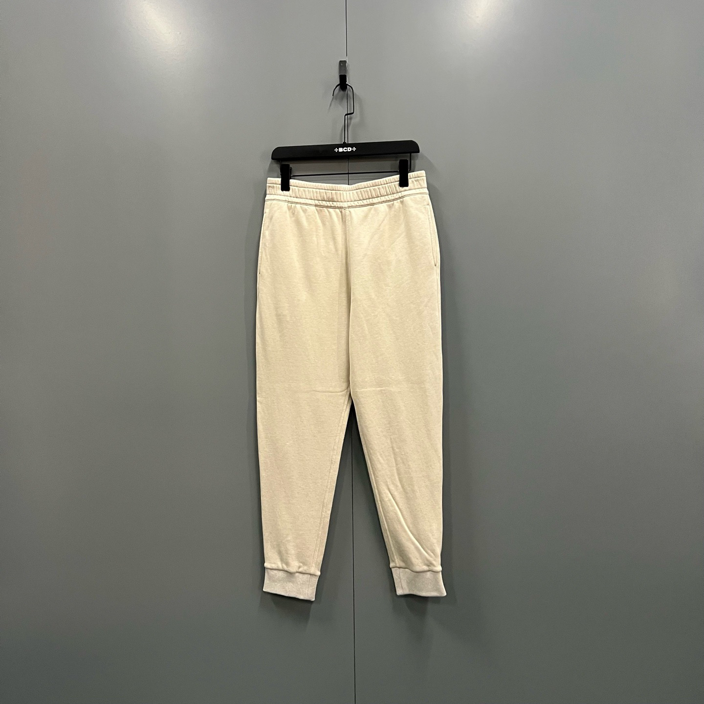 99新 BURBERRY/博柏利 jp1225 米色松紧腰束脚裤 M码 610896