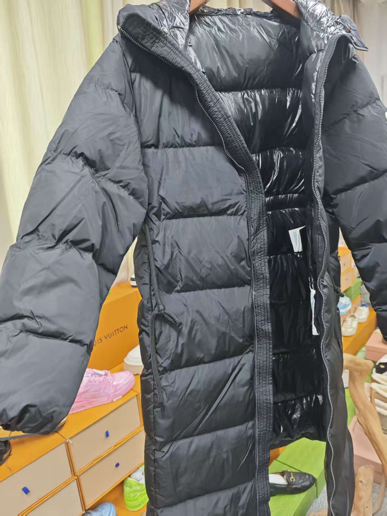 2025新款（蒙家黑色长款羽绒服）长款过膝连帽羽绒服