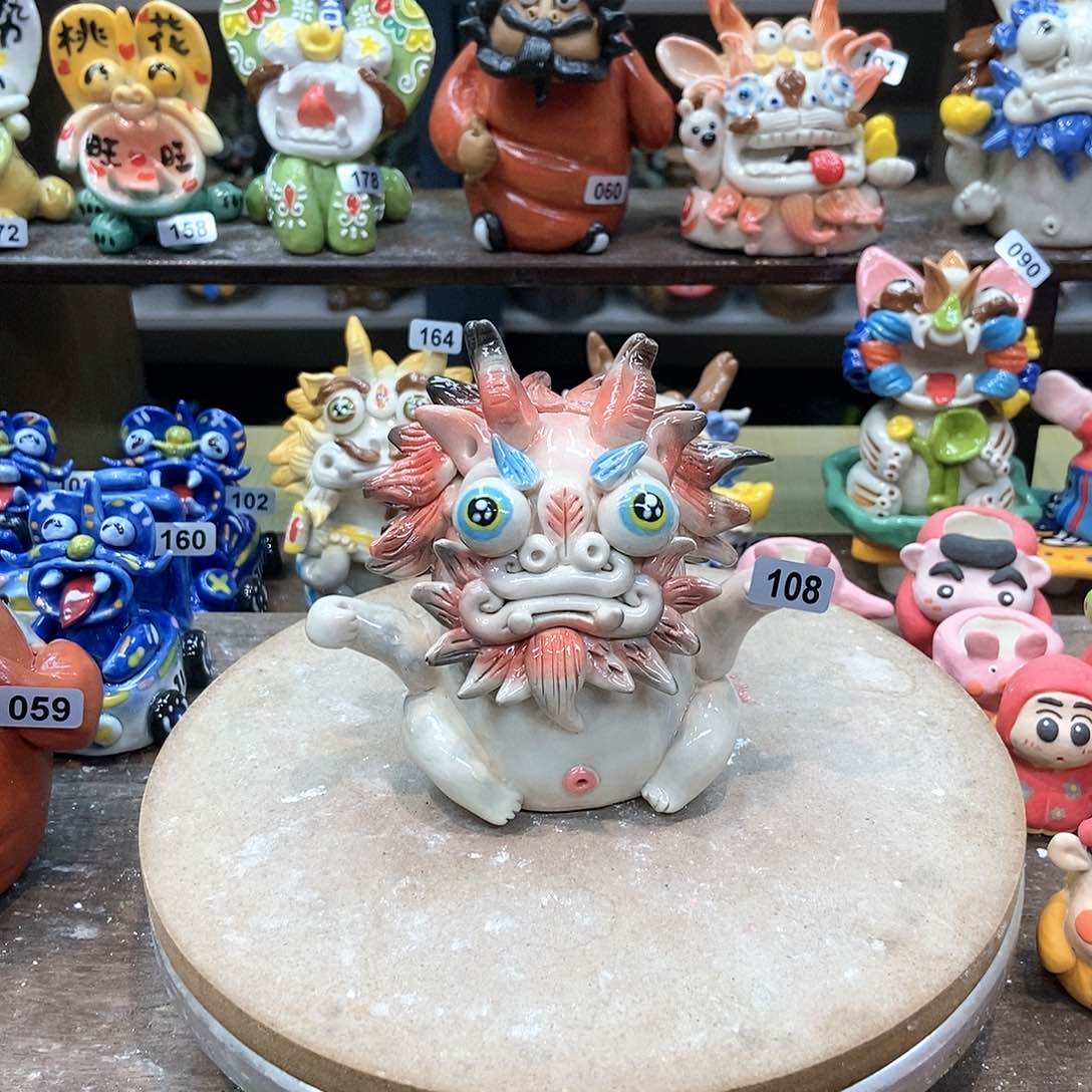 摆件直播间手工抽象陶瓷摆件108