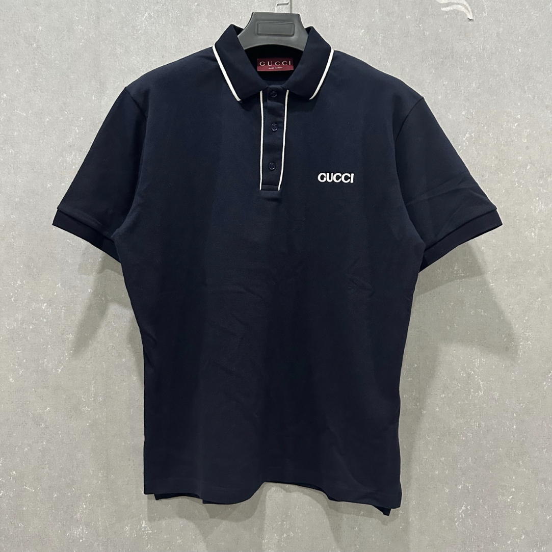 未使用 GUCCI/古驰 25SS刺绣胸标logo短袖polo衫