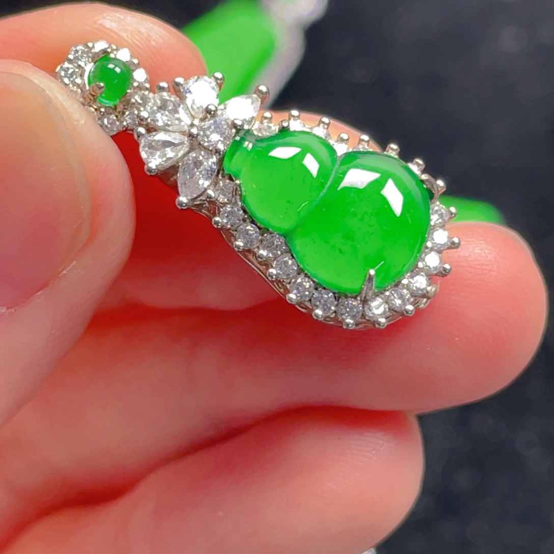 翡翠吊坠(不含链)银S925镶嵌