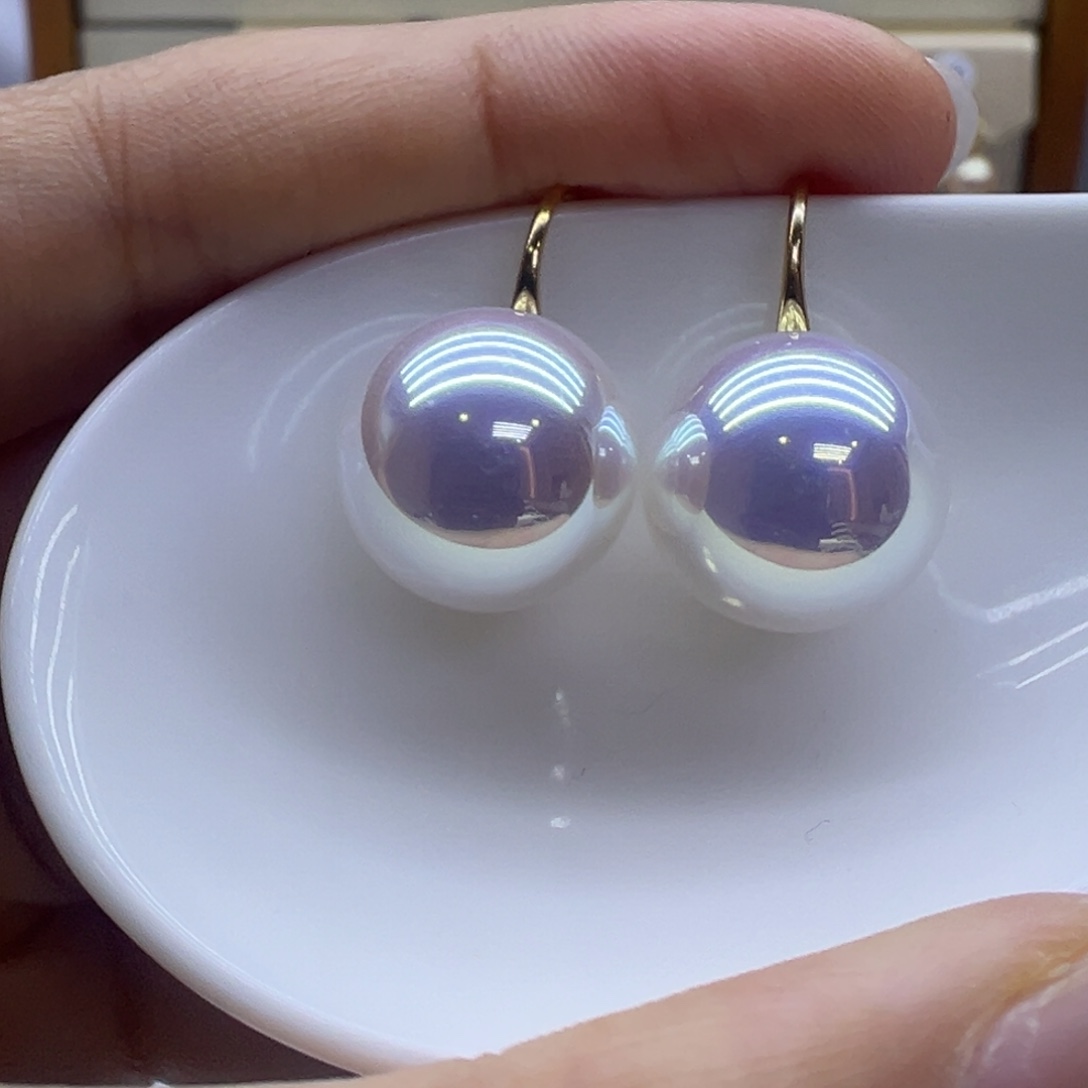 银S925镶嵌淡水珍珠耳坠