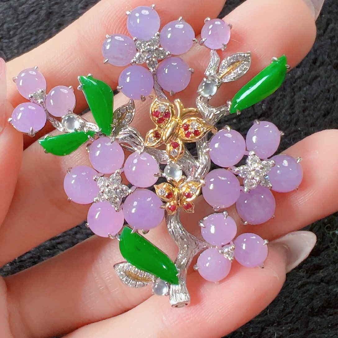 翡翠颈饰18K金镶嵌签收后24小时鉴赏期