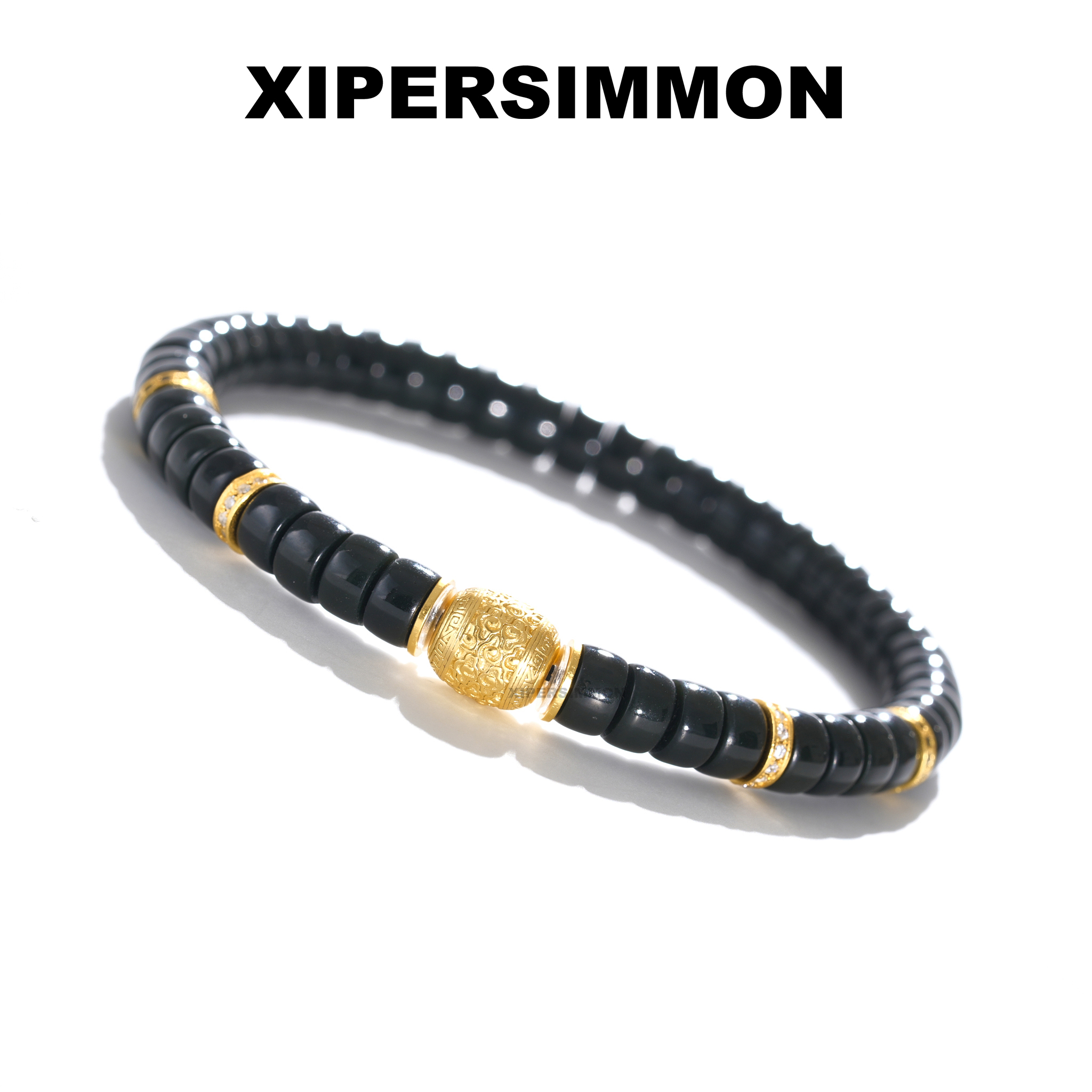 6mm天然塔青手串和田玉手串新疆特细料高密油精工文玩潮流设计