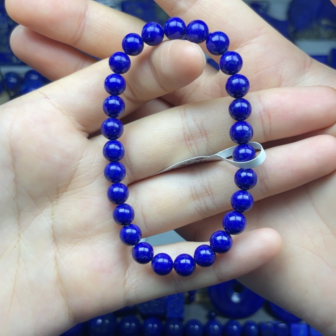 未镶嵌青金石圆珠手串7+